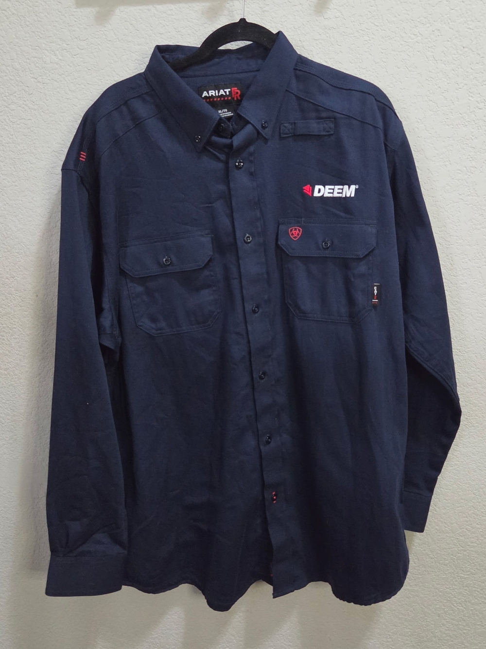 Ariat Navy DEEM Long Sleeve Button-Front Work Shirt
